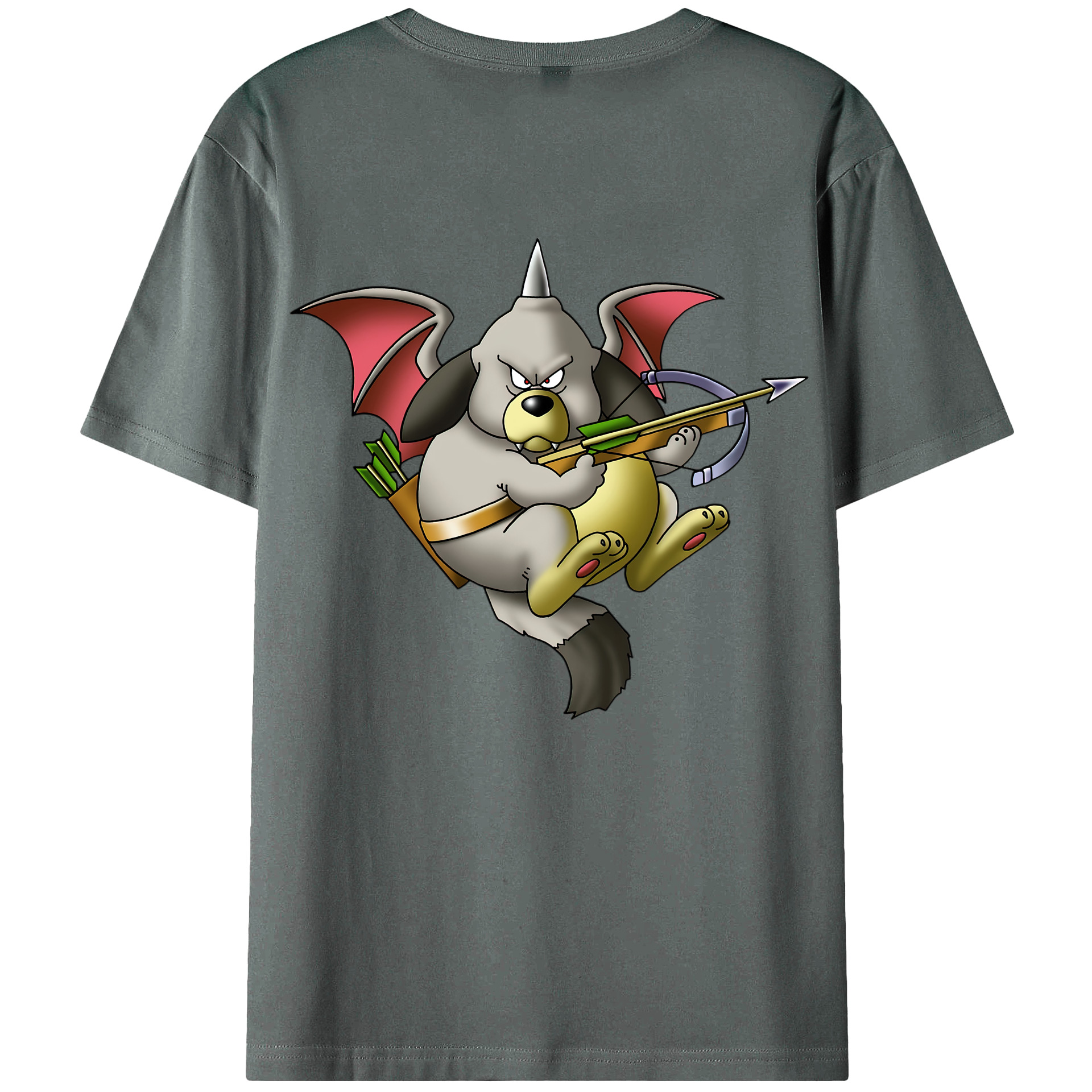 （画像用） ドラゴンクエスト Doragon Kuesuto Dragon Quest 綿100％ メンズ半袖Tシャツ（バックプリント） 通気性